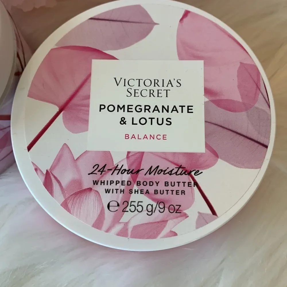Victoria Secret Pomegranate Lotus Body Butter  Natural Beauty Exfoliating Scrub